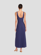 Ellison Navy Sleeveless Midi Dress,Staud,- Fivestory New York