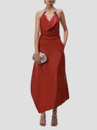 Calithea Draped Halter Midi Dress,SIMKHAI,- Fivestory New York