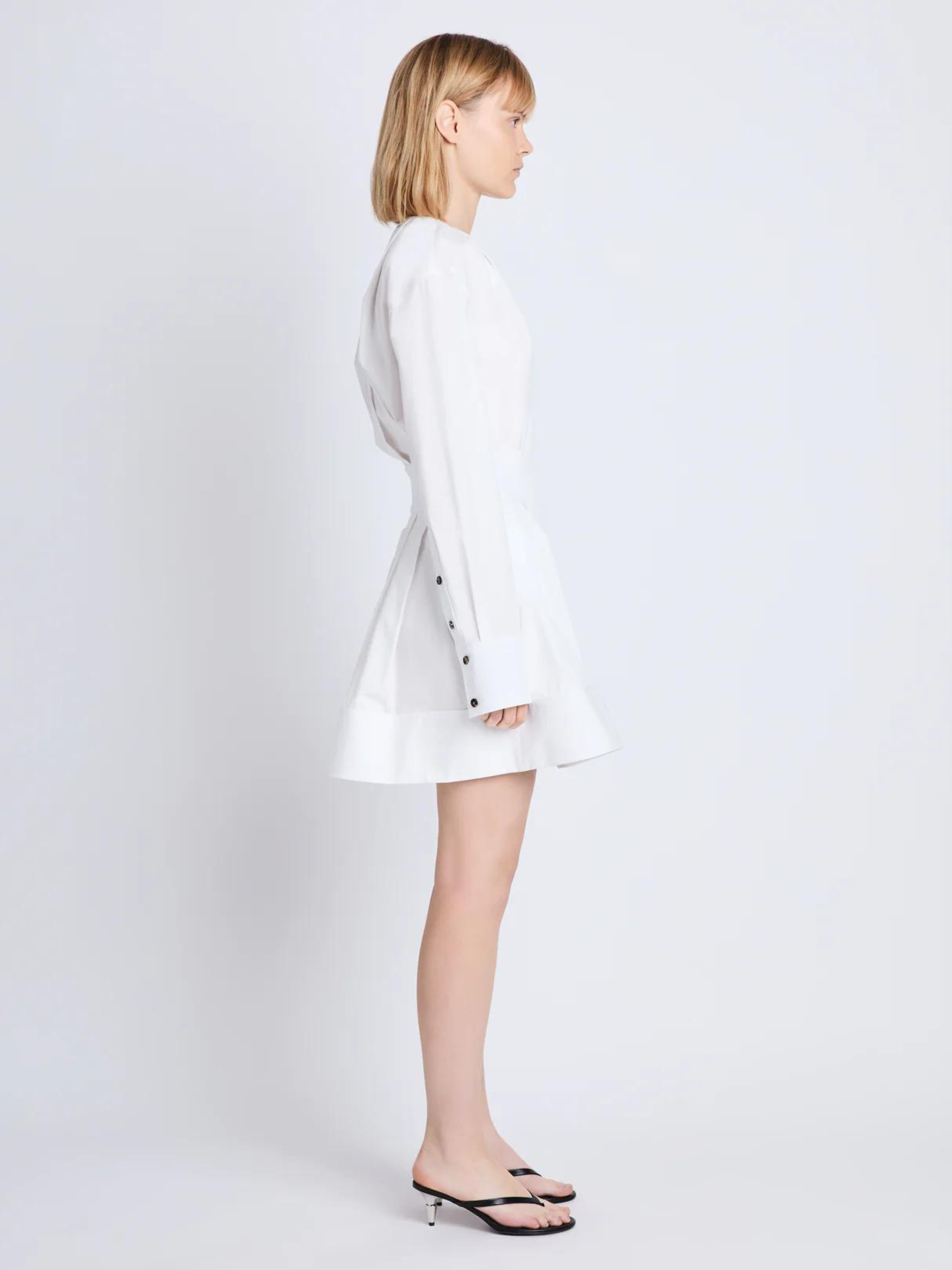 White Eco Poplin Mini Dress,PROENZA SCHOULER,- Fivestory New York