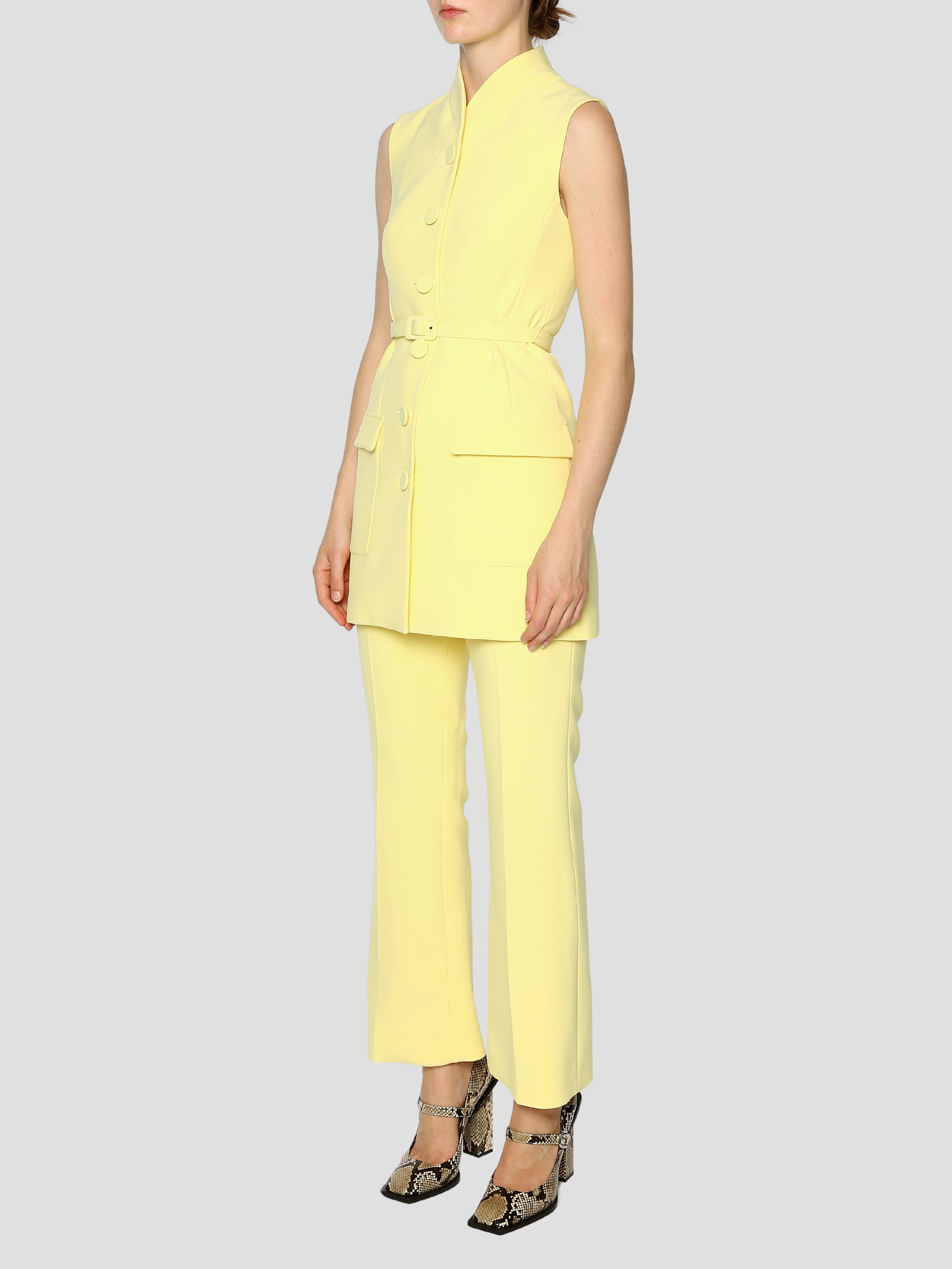 Yellow Paige Sleeveless Jacket,Huishan Zhang,- Fivestory New York