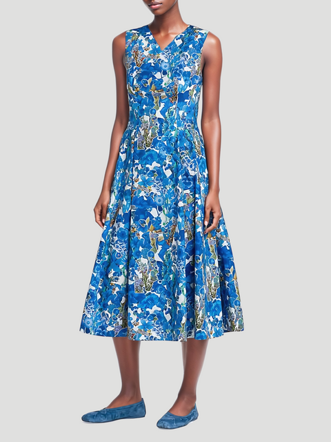 Floral Cotton Midi-Dress,Marni,- Fivestory New York