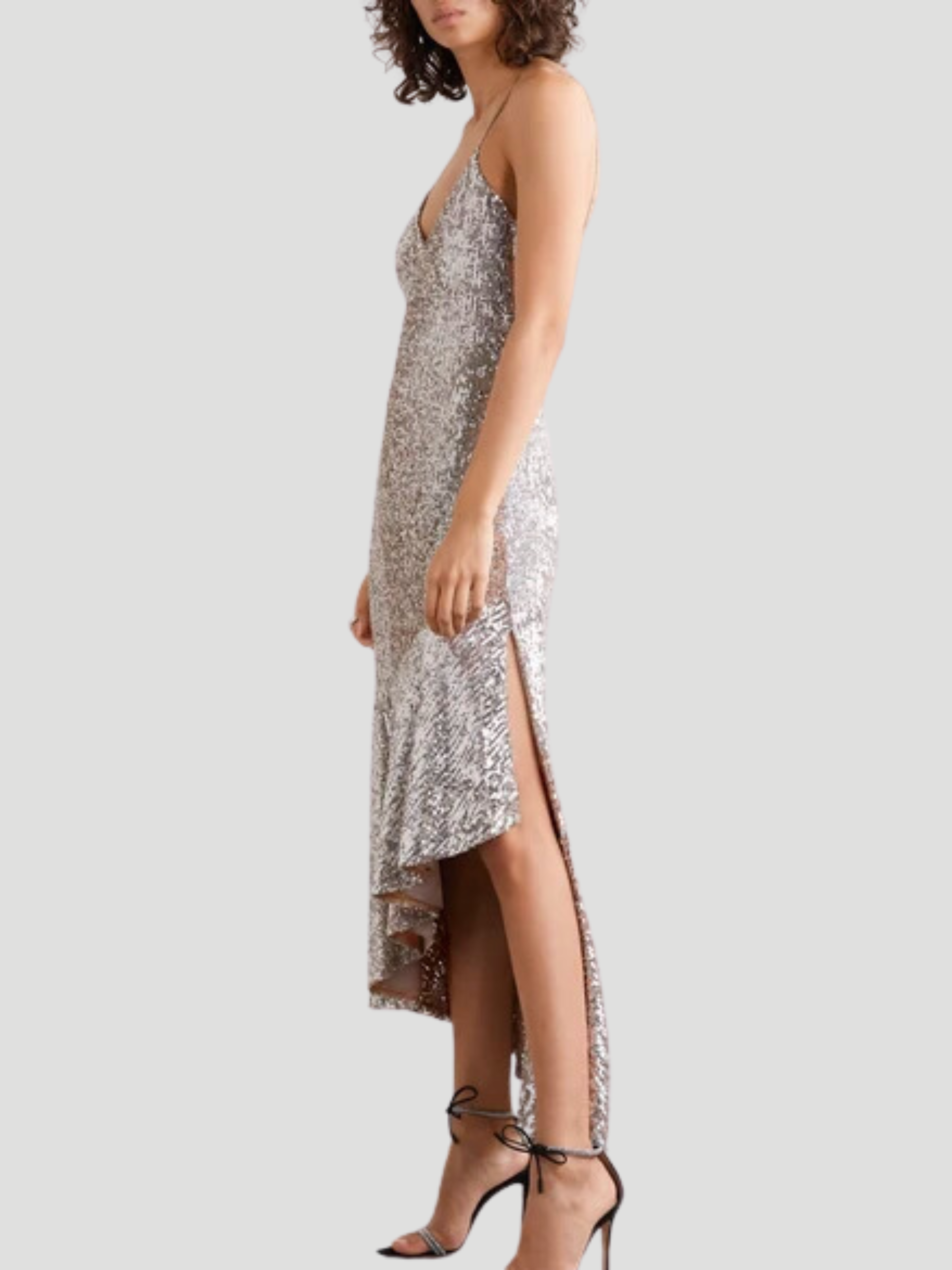 Asymmetric Sequined Tulle Midi Dress,Semsem,- Fivestory New York