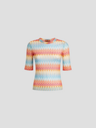 Multicolor Short Sleeve Crewneck Sweater,MISSONI,- Fivestory New York