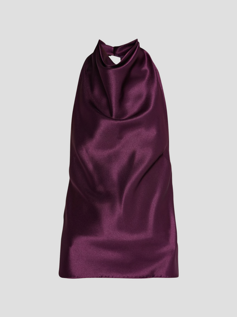 Crepe High Neck Halter Top in Purple,Jason Wu Collection,- Fivestory New York