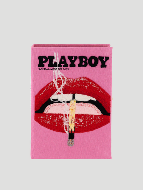 Pink Playboy Lips Book Clutch,Olympia Le Tan,- Fivestory New York
