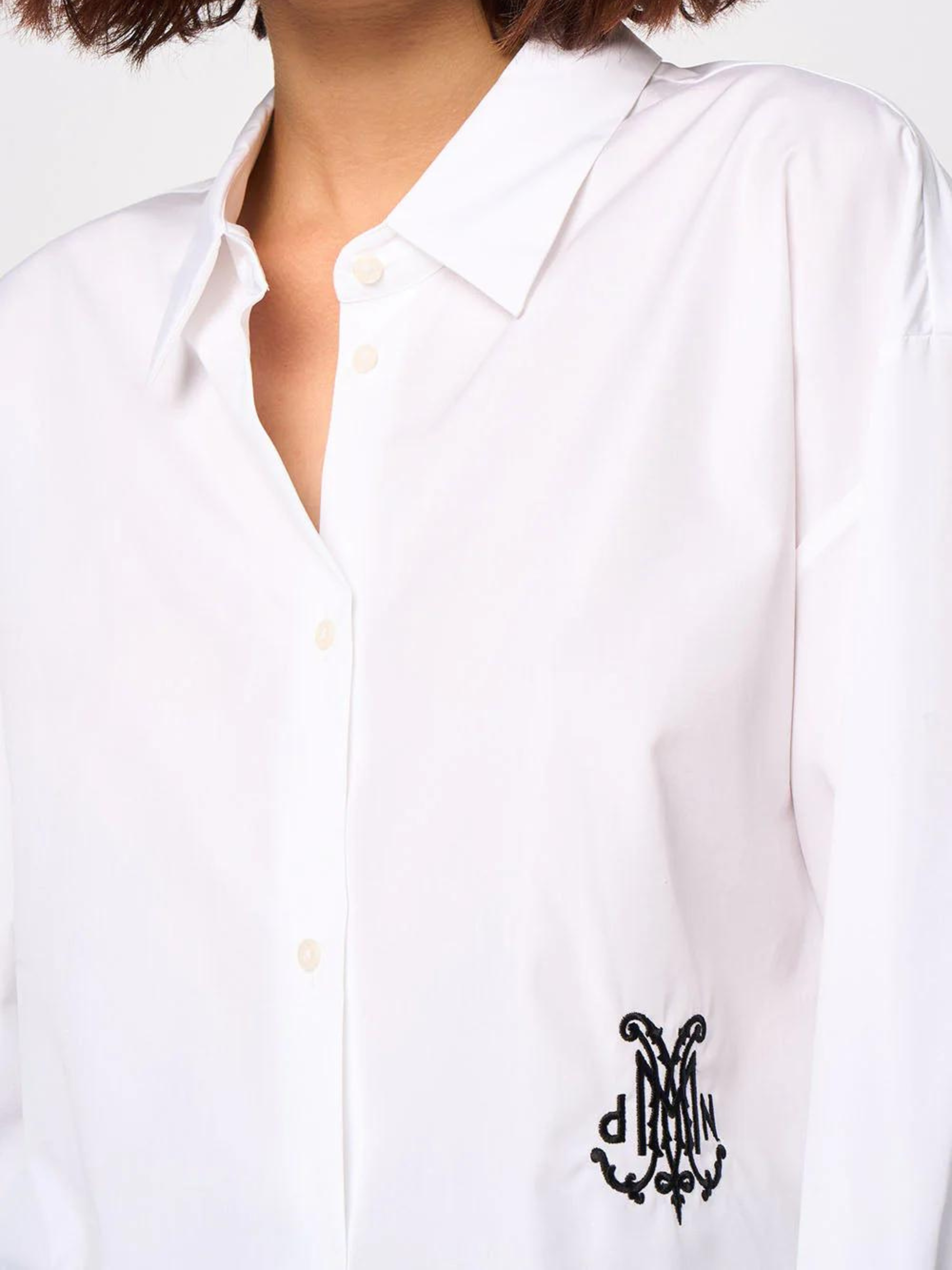 Baby Chloe Shirt White Embroidered Ciel Logo,DMN,- Fivestory New York