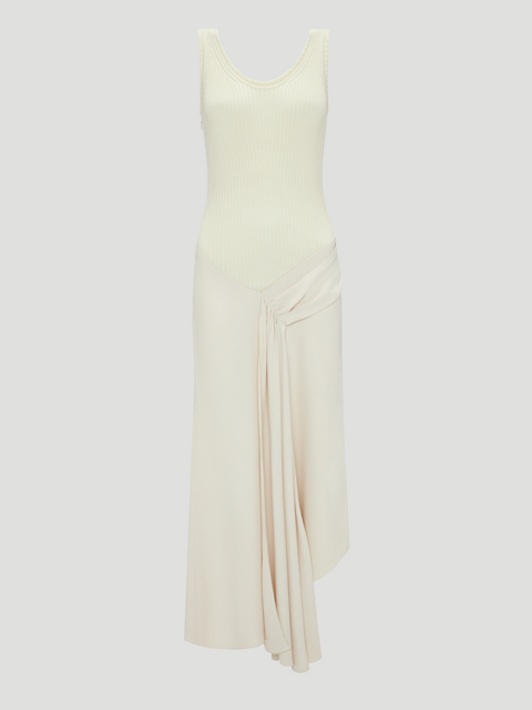 Cream Sleeveless Tie Detail Dress,VICTORIA BECKHAM,- Fivestory New York