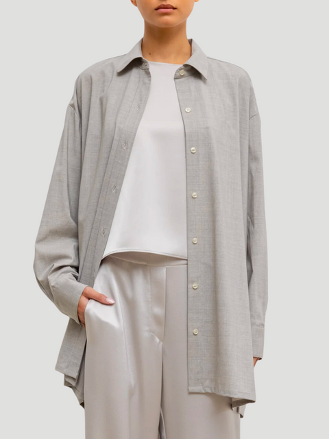 Grey Jane Oversized Button Down Shirt