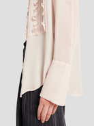 Kimmie Ruffled Silk Shirt in Blush,Twp,- Fivestory New York