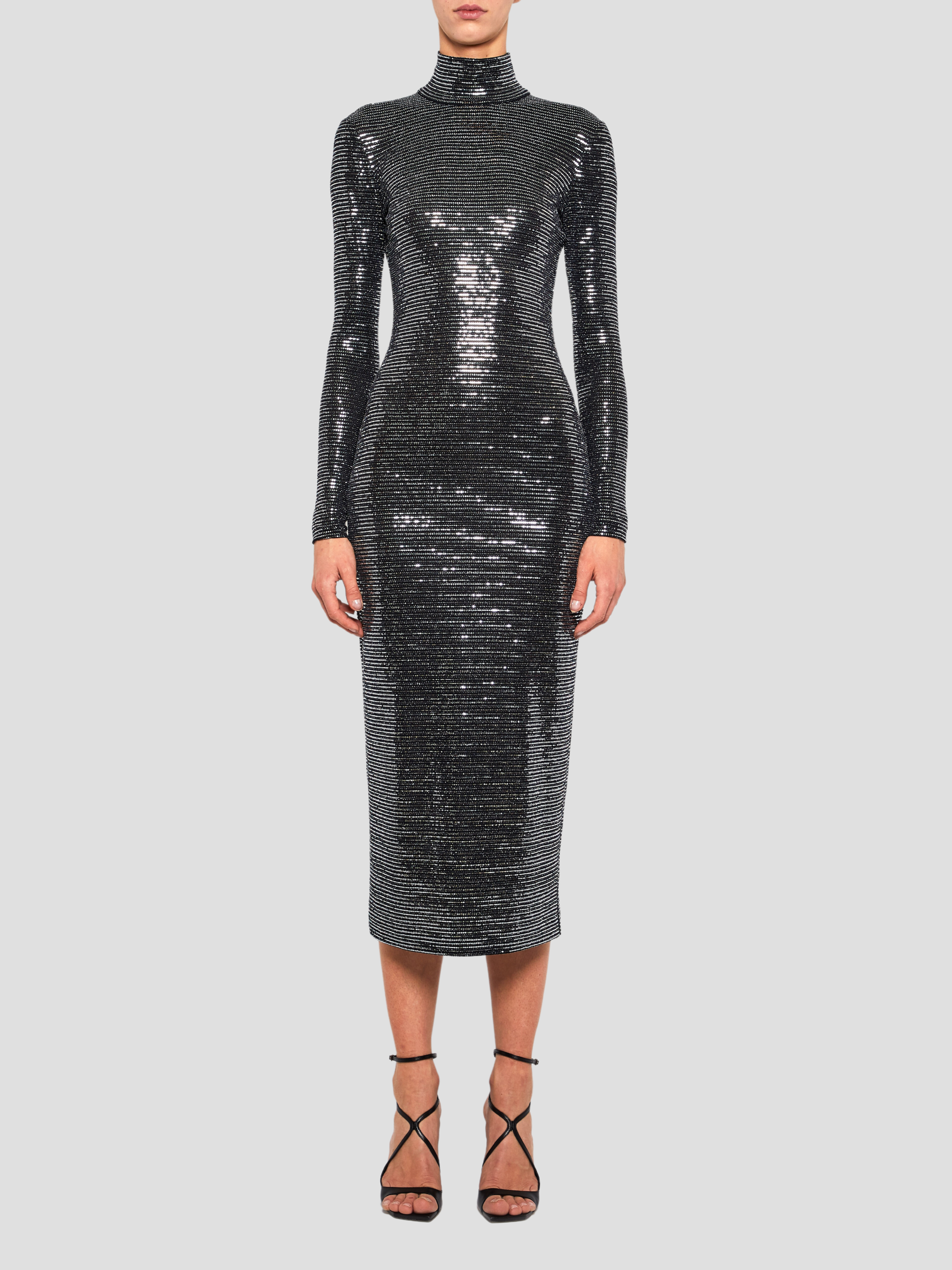 Silver Long Sleeve Turtleneck Dress,Prabal Gurung,- Fivestory New York