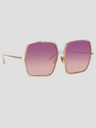 Camaro Oversized Sunglasses in Rose Gold and Wine,Linda Farrow,- Fivestory New York