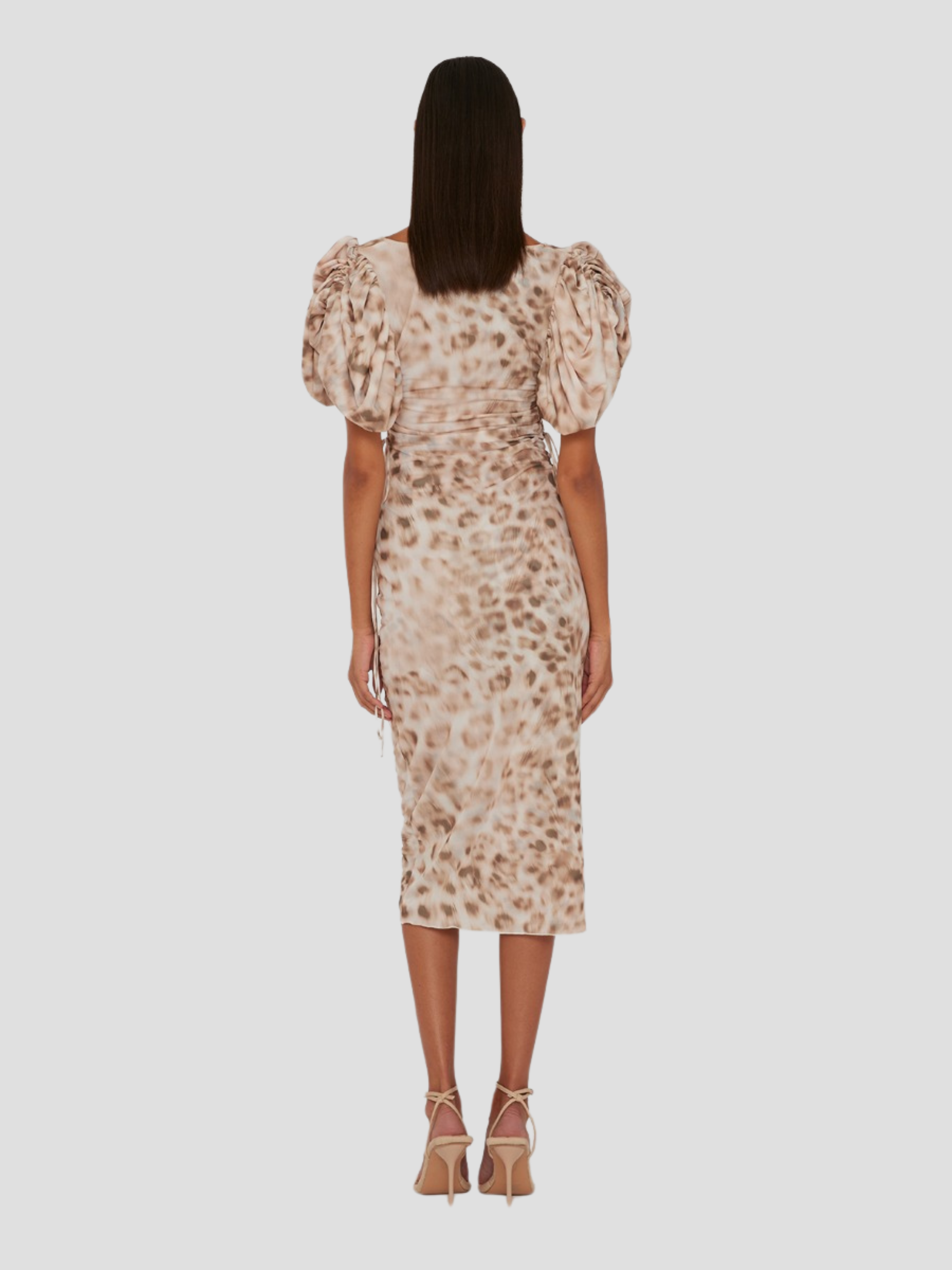 Leopard Print Midi V-Neck Dress,ROTATE Birger Christensen,- Fivestory New York