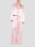 Shay Pink Satin Wide-Leg Cargo Pant,Staud,- Fivestory New York