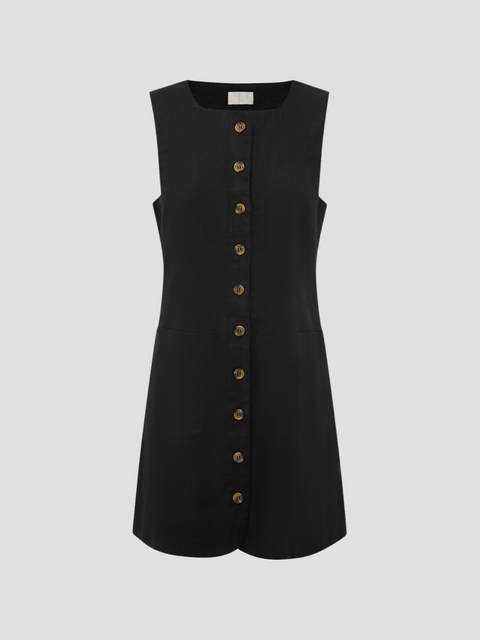 Black Emma Button-Down Mini Dress,POSSE,- Fivestory New York