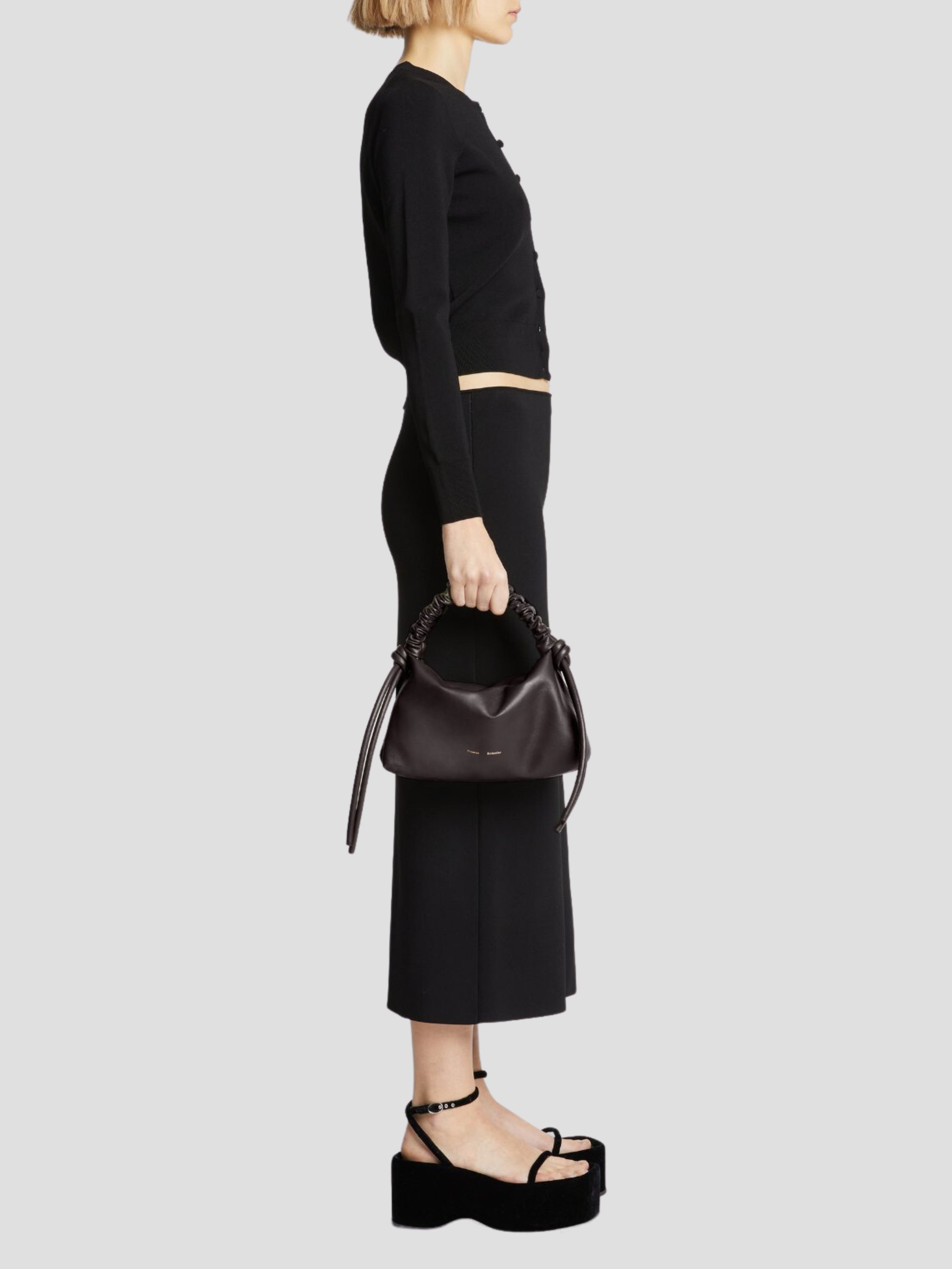 Loewe Black Leather Embellished Drawstring Bucket Bag Loewe