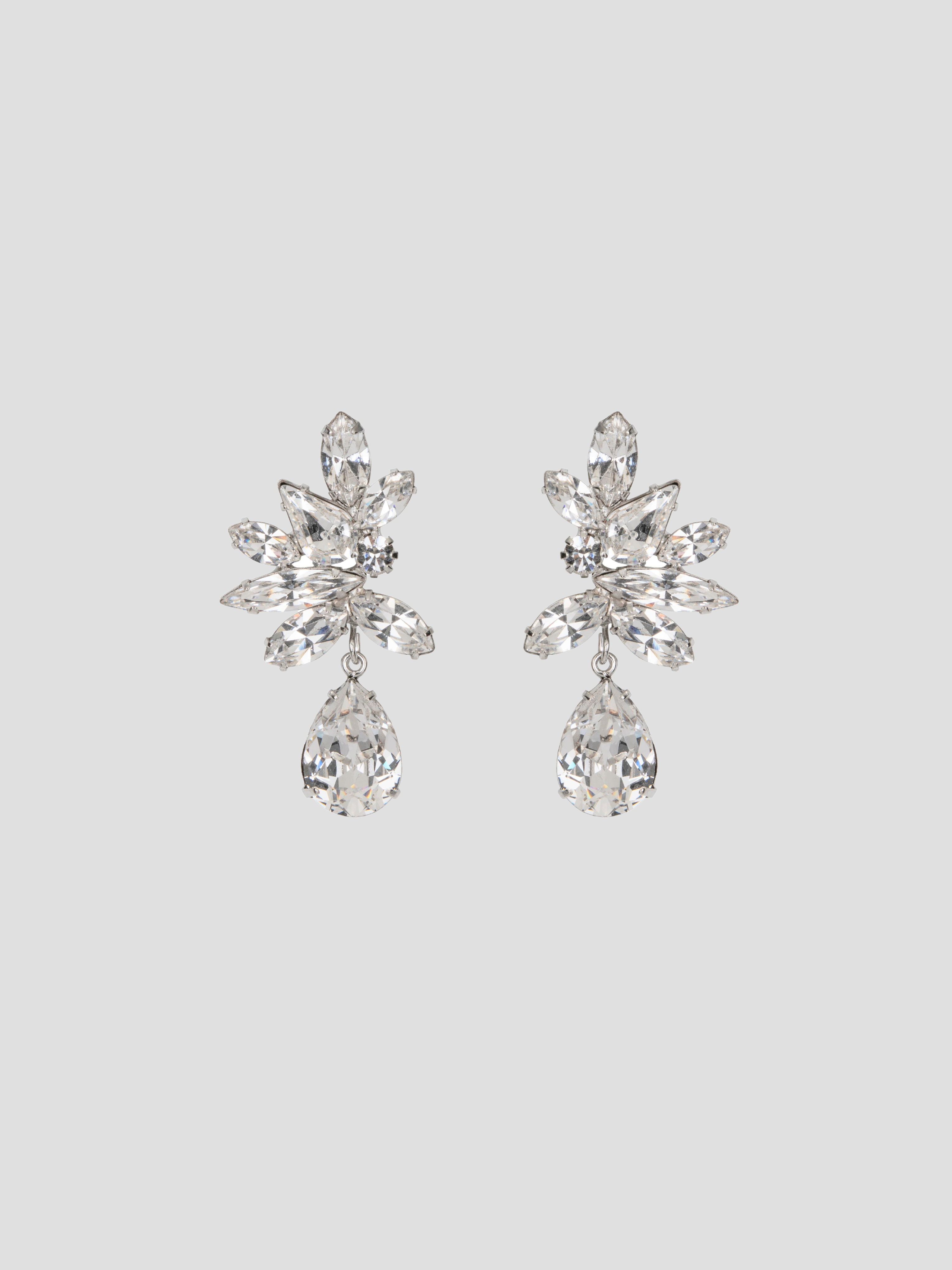 Raelynn Crystal Silver Plated Gem Cut Swarovski Cluster Stud Earrings,JENNIFER BEHR,- Fivestory New York