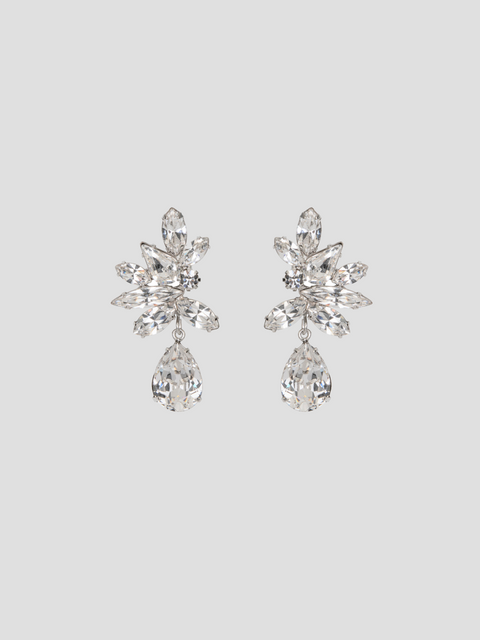 Raelynn Crystal Silver Plated Gem Cut Swarovski Cluster Stud Earrings,JENNIFER BEHR,- Fivestory New York