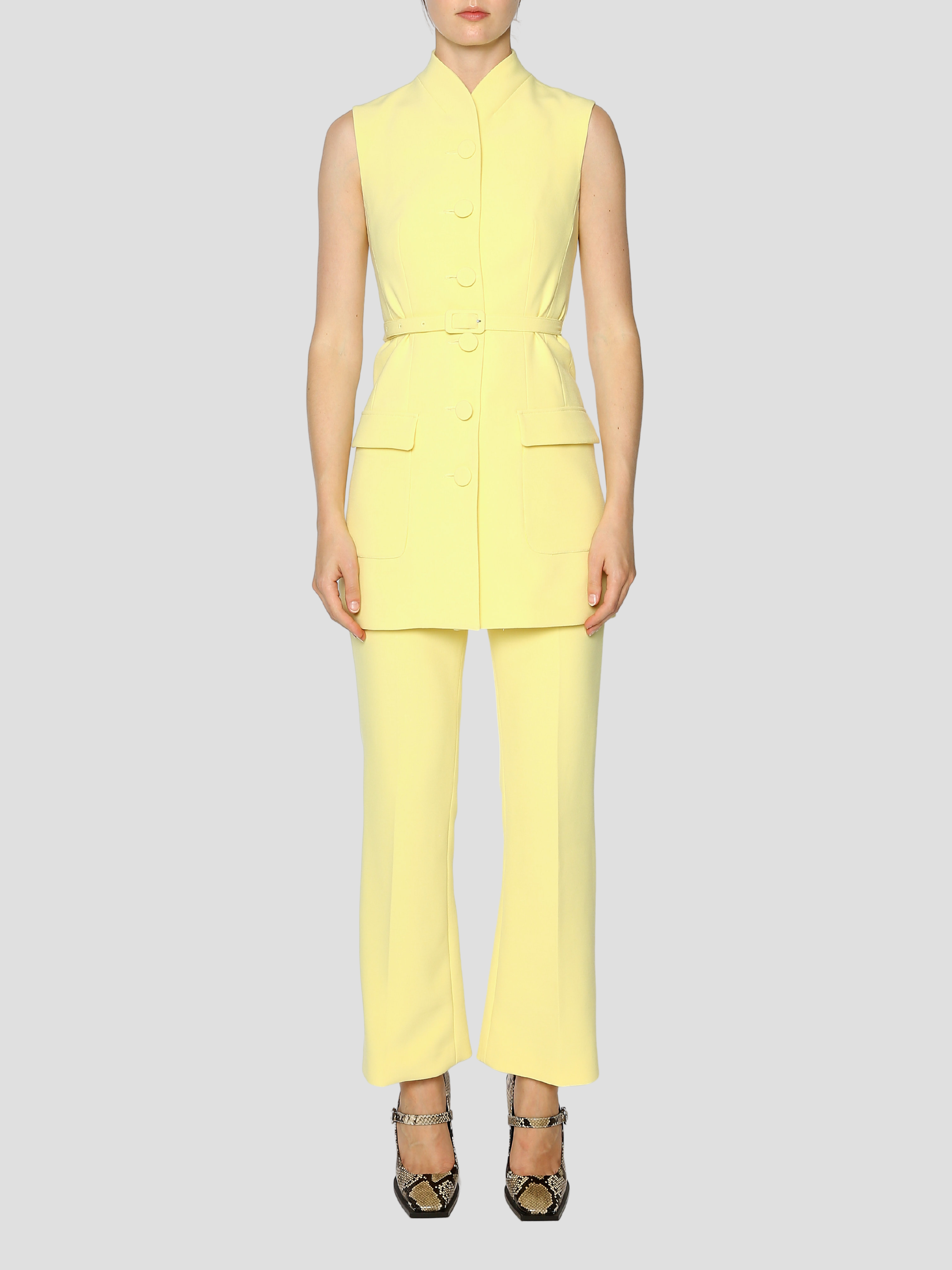 Yellow Paige Sleeveless Jacket,Huishan Zhang,- Fivestory New York