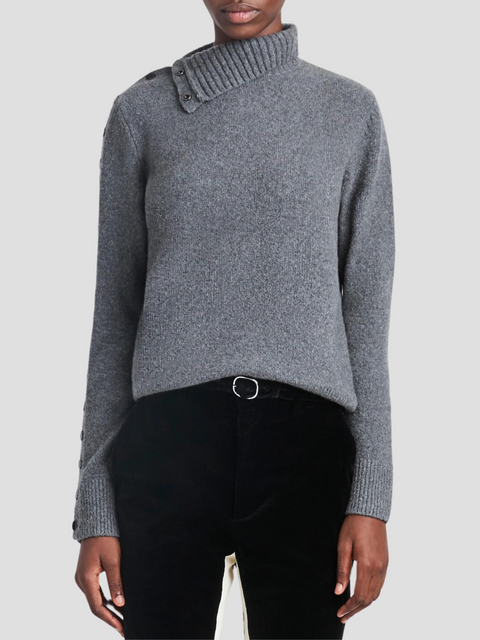 Camilla Sweater In Lofty Eco Cashmere in Grey,PROENZA SCHOULER,- Fivestory New York