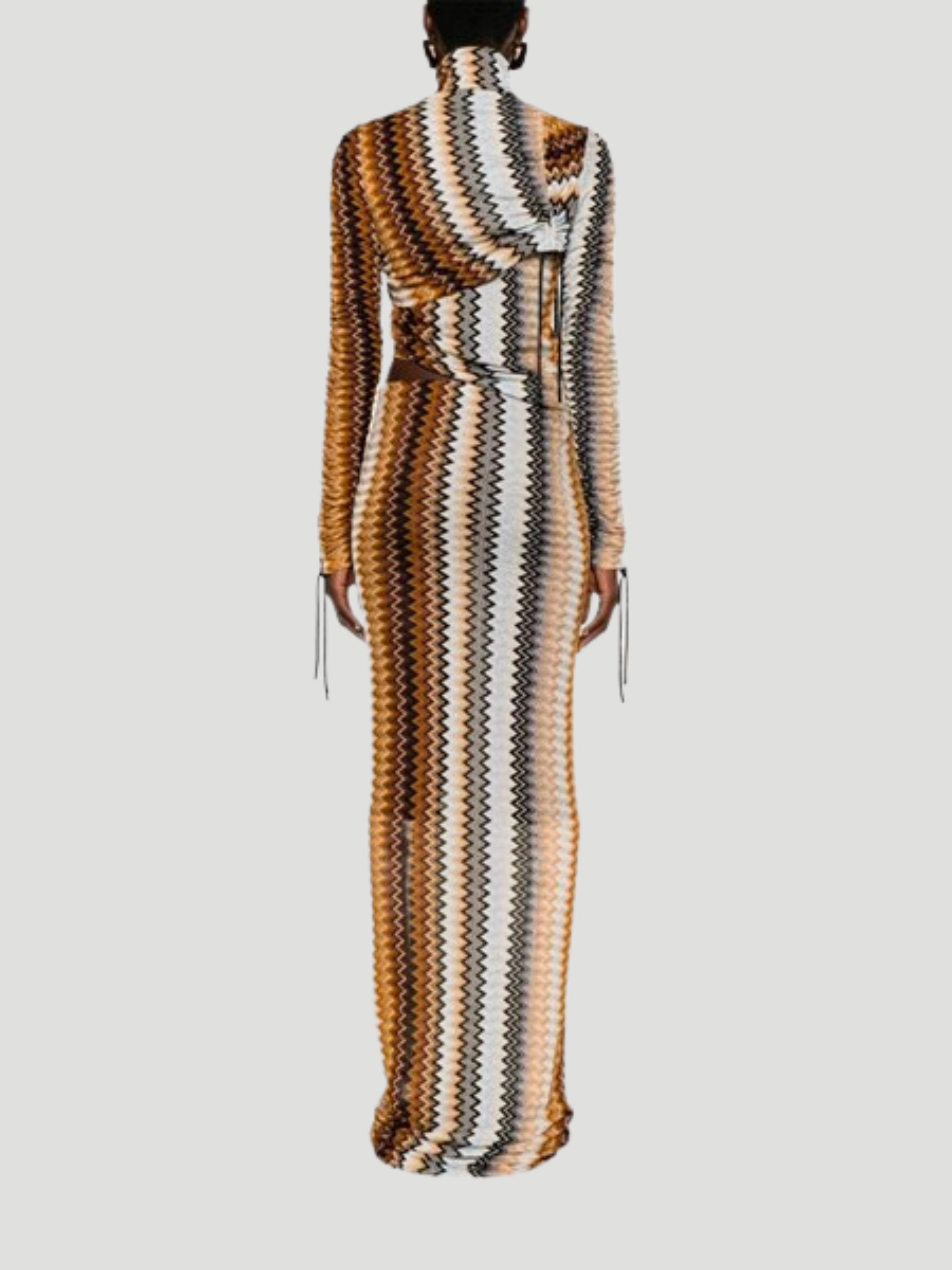 Printed Ruched Turtleneck Maxi Dress,MISSONI,- Fivestory New York