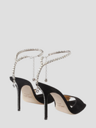 Saeda Sandal 100mmÊBlack Suede Sandals with Crystal Embellishment,Jimmy Choo,- Fivestory New York