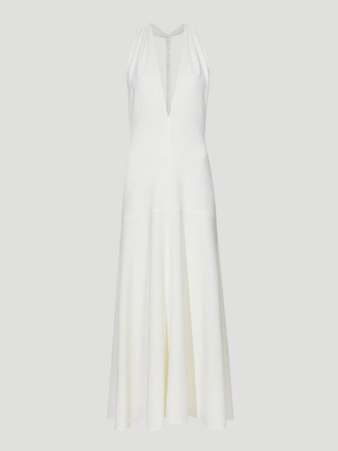 Matte Viscose Crepe Twist Back Dress in White,PROENZA SCHOULER,- Fivestory New York