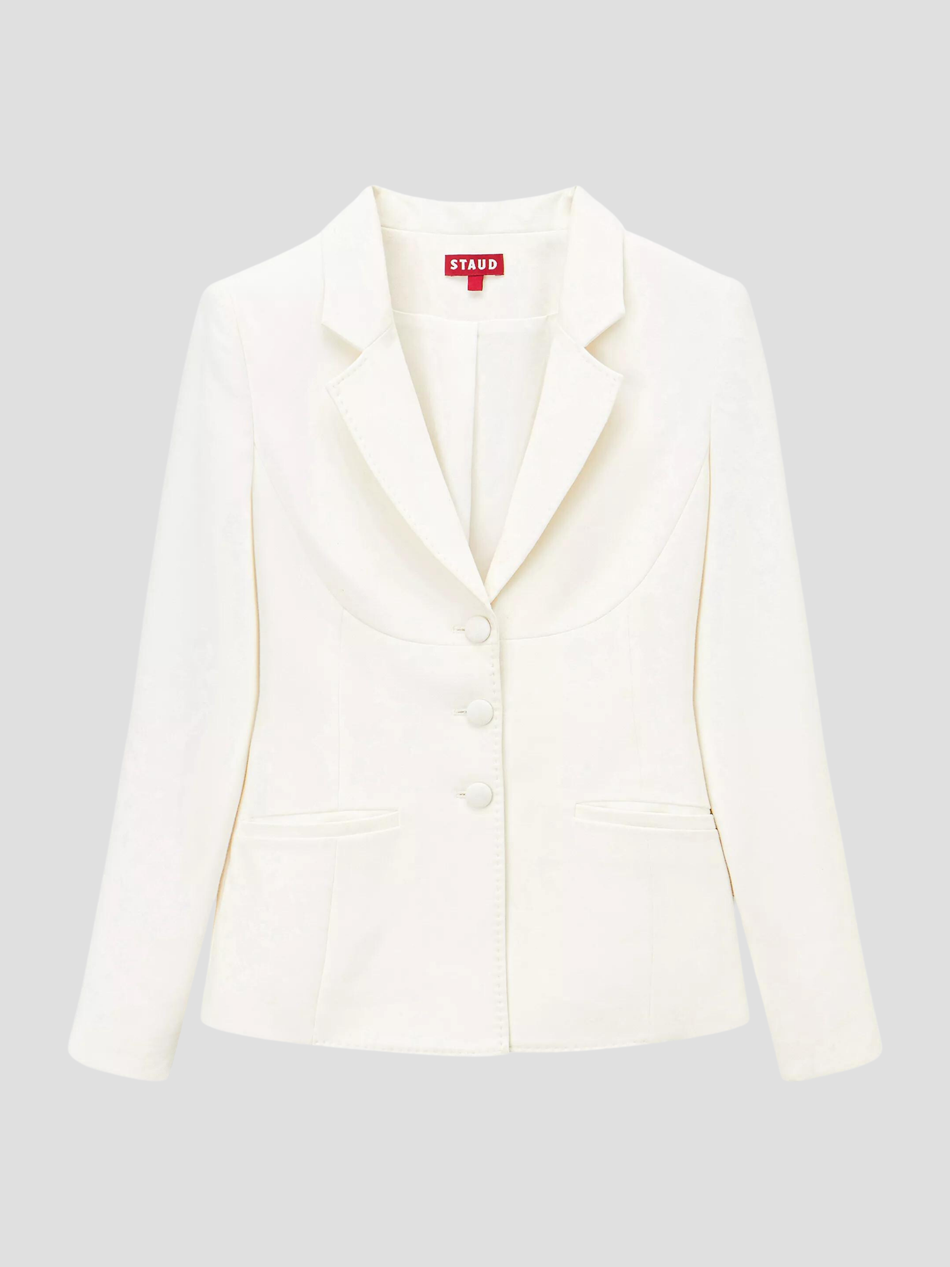 Carson Ivory Single Breasted Blazer,Staud,- Fivestory New York