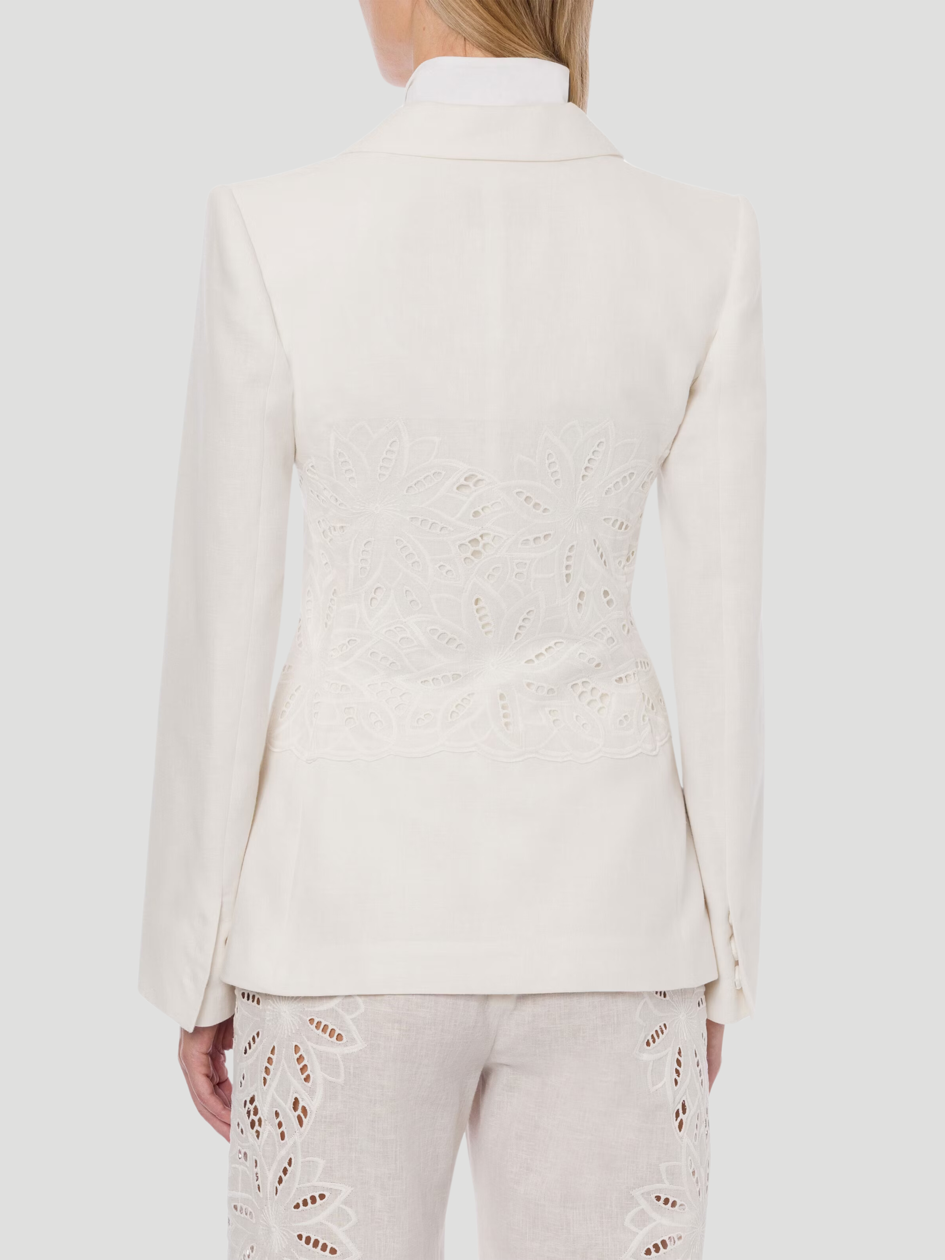 White Embroidered Jacket,Alberta Ferretti,- Fivestory New York