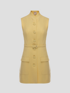 Yellow Paige Sleeveless Jacket,Huishan Zhang,- Fivestory New York