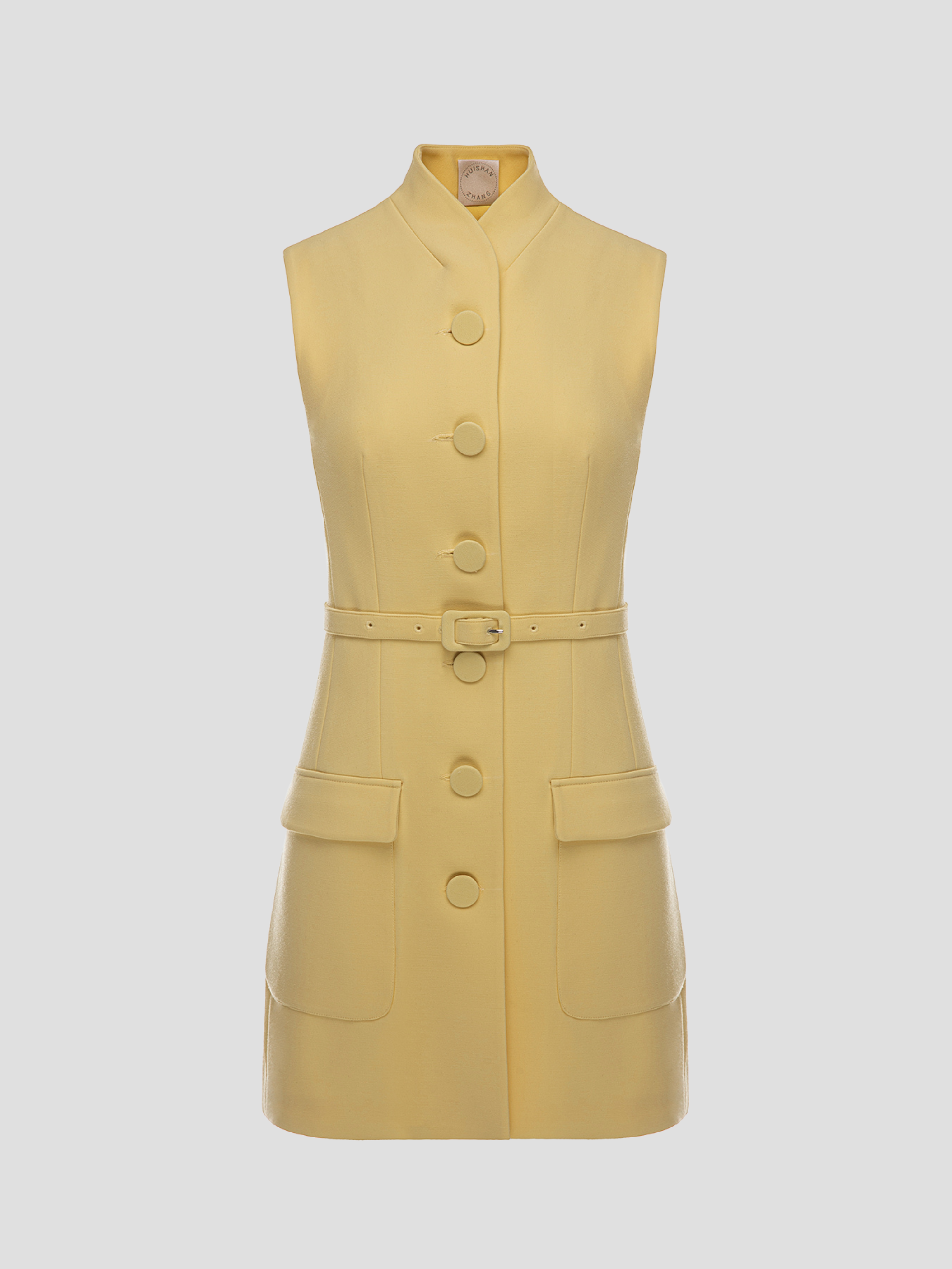 Yellow Paige Sleeveless Jacket,Huishan Zhang,- Fivestory New York