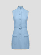 Sky Blue Page Sleeveless Jacket,Huishan Zhang,- Fivestory New York