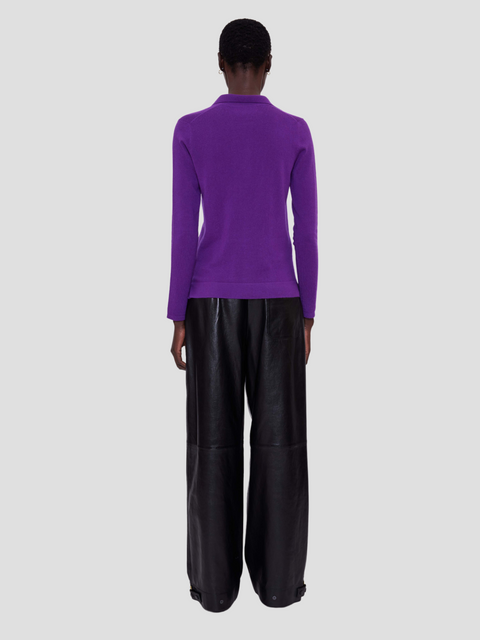 Astwood Polo Cashmere Sweater in Purple,Arch4,- Fivestory New York