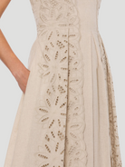 Cotton Linen Embroidered Maxi Dress,Alberta Ferretti,- Fivestory New York