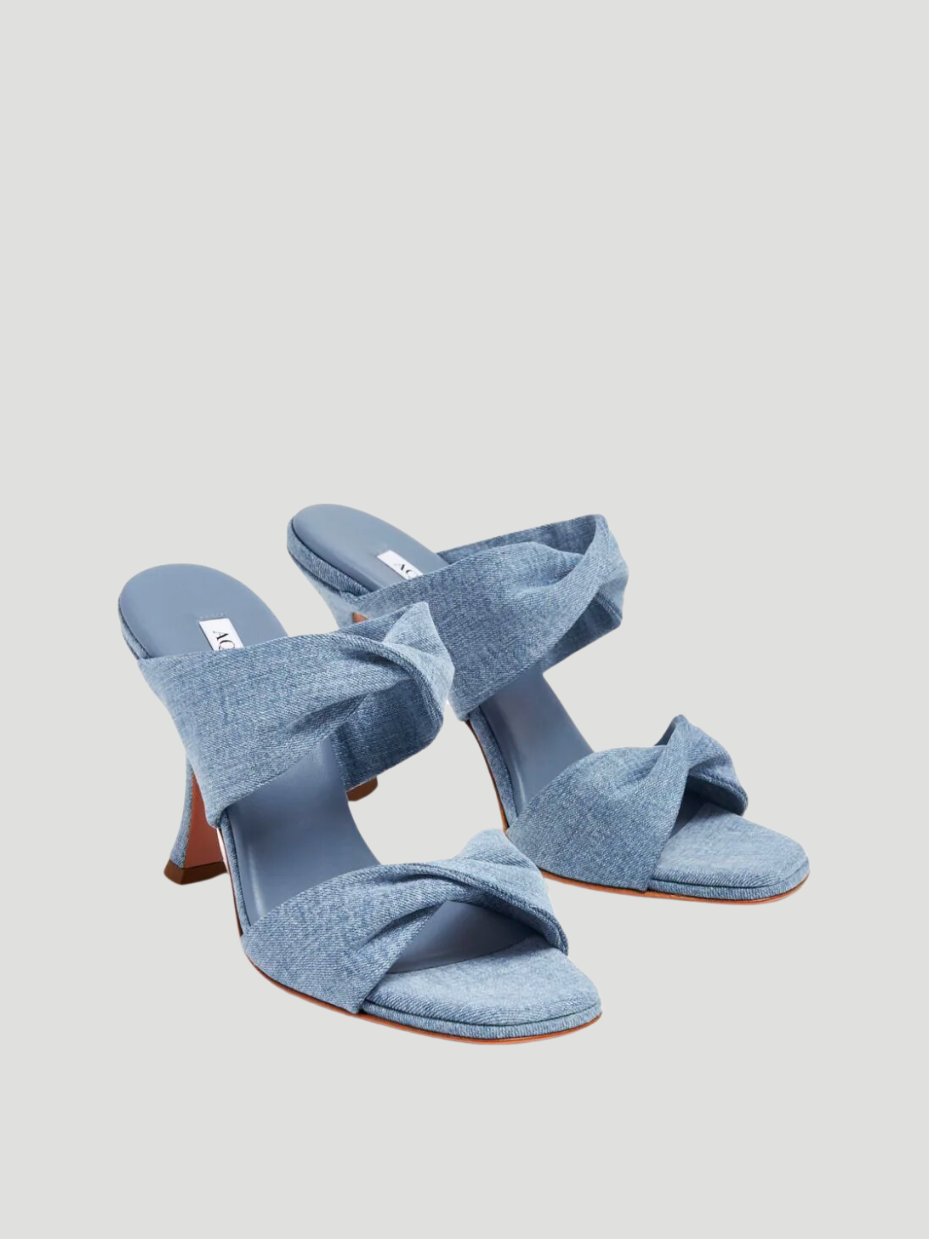 95mm Denim Twist Sandal,Aquazzura,- Fivestory New York