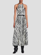 Frida Halter Dress In Printed Sheer Pleated Chiffo,PROENZA SCHOULER,- Fivestory New York