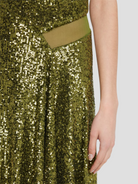 Sequin and Chiffon Sleeveless Dress in Green,Jason Wu Collection,- Fivestory New York