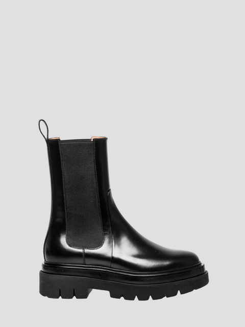 Lug Sole Boots in Black,Santoni,- Fivestory New York