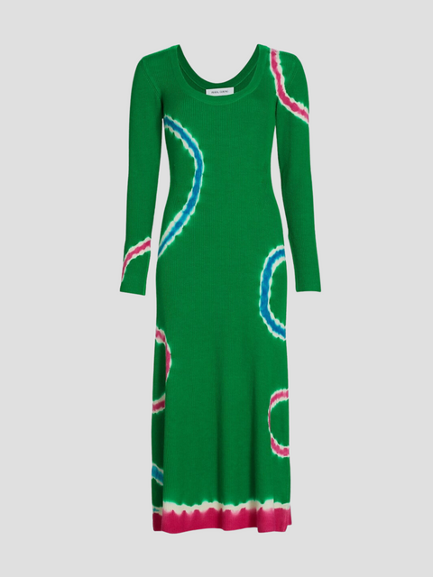 Tie-Dye Knit Dress in Green,Prabal Gurung,- Fivestory New York