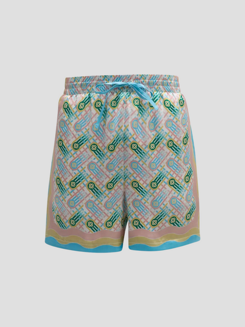 Ping Pong Printed Silk Shorts,CASABLANCA,- Fivestory New York