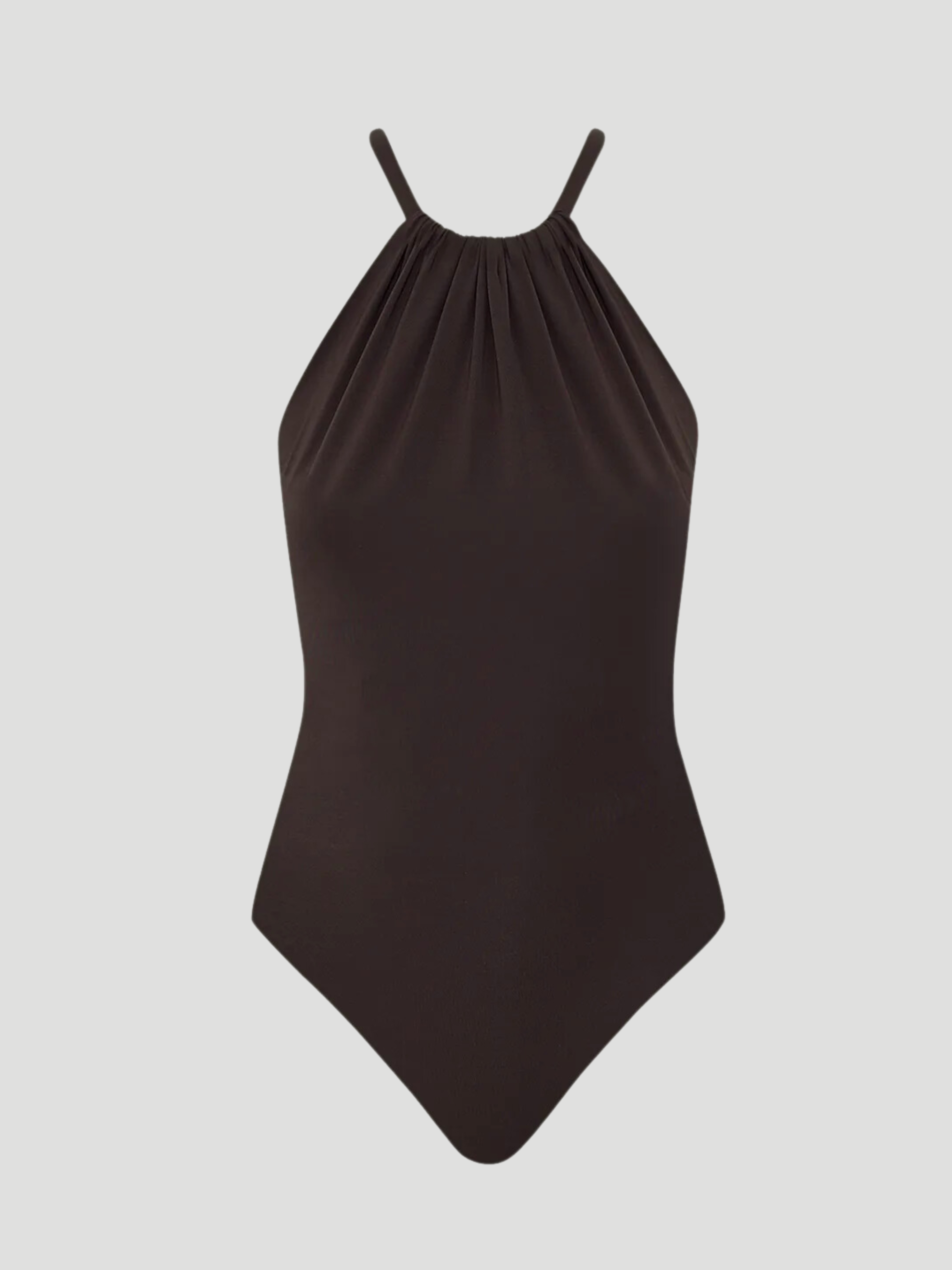 Tandém Brown Halter-Neck Swimsuit,Maygel Coronel,- Fivestory New York