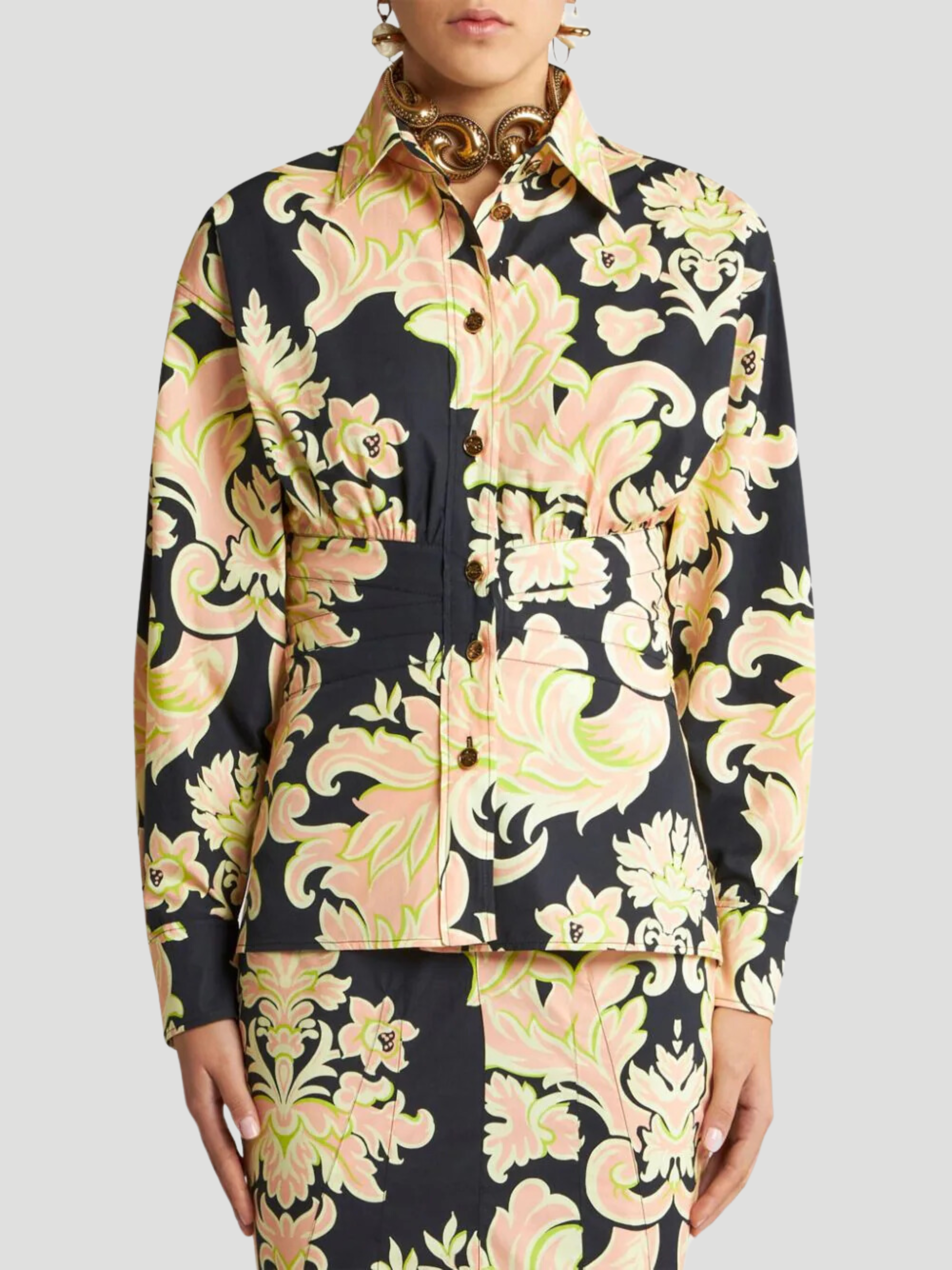 Venus Print Cotton-Blend Shirt,Etro,- Fivestory New York