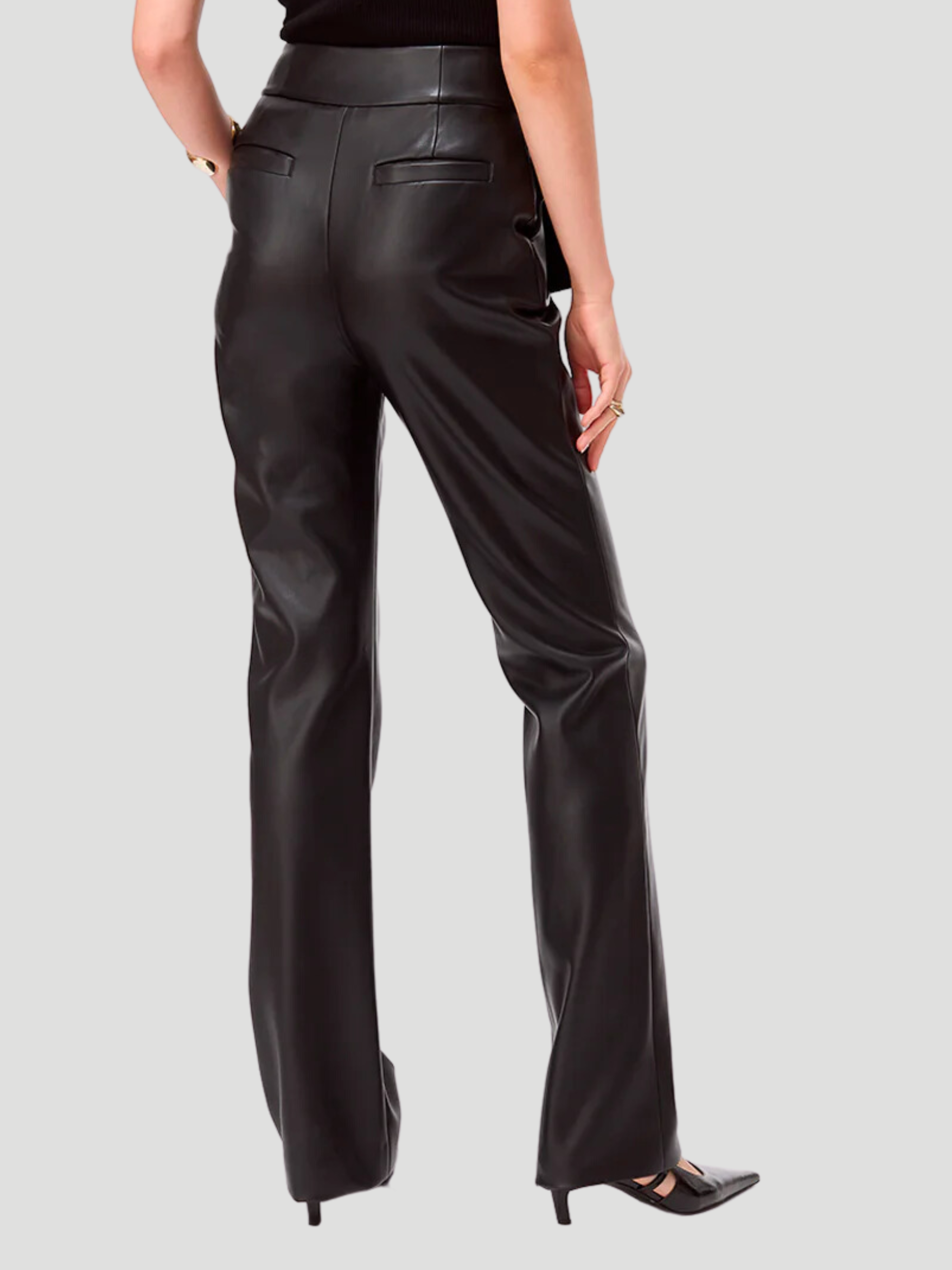 Iris Straight Leg Faux-Leather Pant,TOCCIN,- Fivestory New York