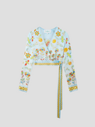 Yoruba Flowers Wrap Blouse,CASABLANCA,- Fivestory New York