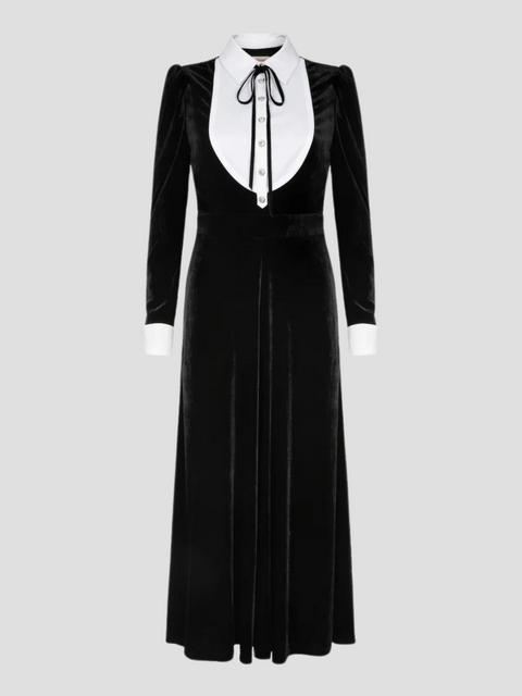 Eliana Bib Dress in Black