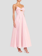 Dayanara Pink Bow-Front Midi Dress,Staud,- Fivestory New York