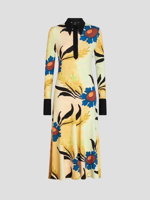 Floral Longsleeve Button-Front Dress,Etro,- Fivestory New York