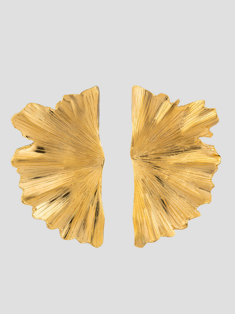 Gingko Leaf Earring Gold,Christina Caruso,- Fivestory New York