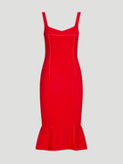 Red Cady Sheath Dress with Flounce Hem,MARNI,- Fivestory New York