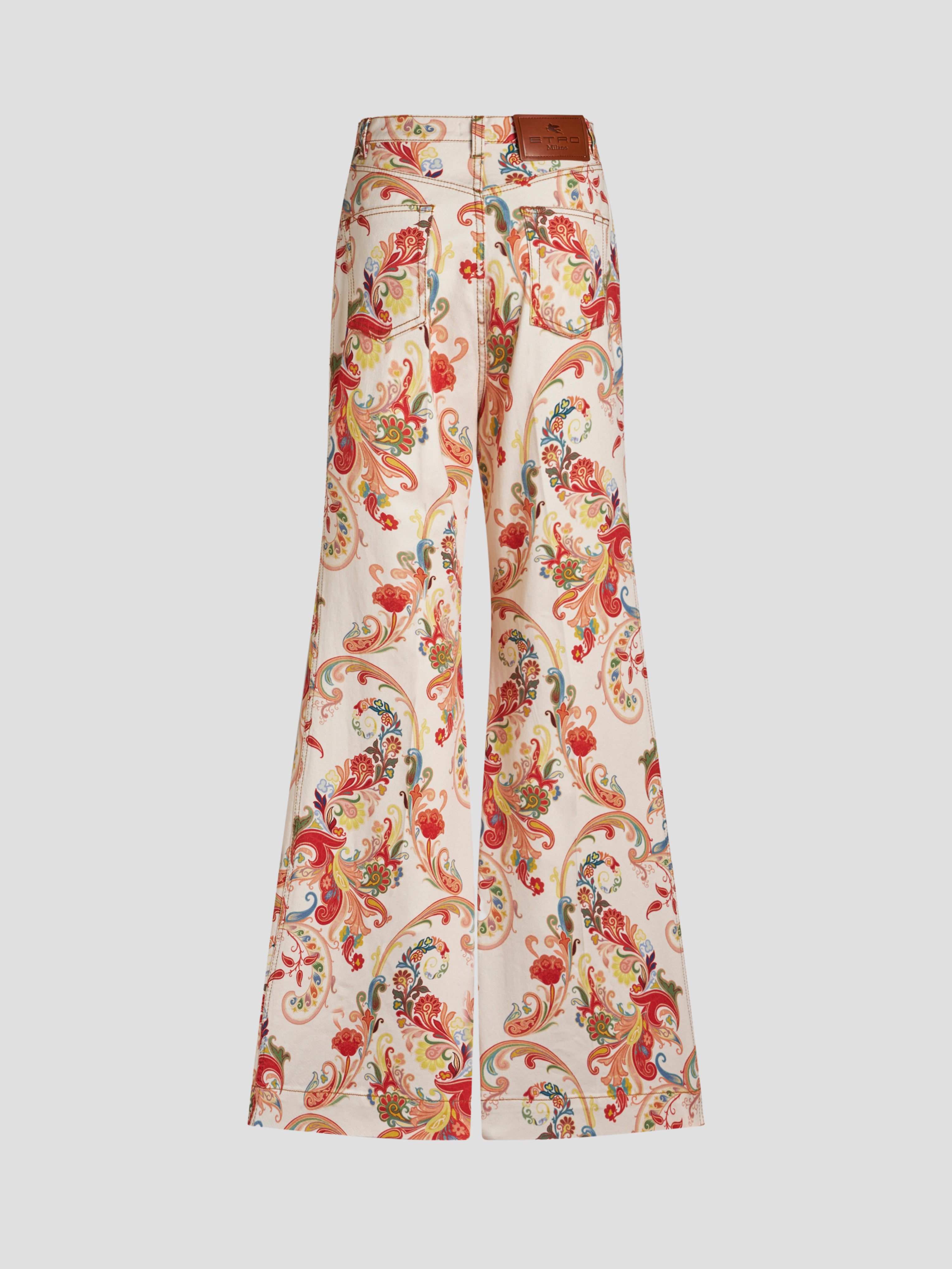 Printed Wide Leg Denim Jeans,ETRO,- Fivestory New York