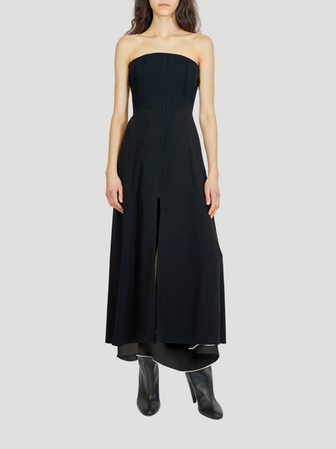 Black Crepe Strapless Midi Dress,PROENZA SCHOULER,- Fivestory New York